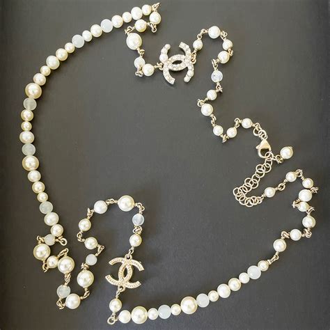 chanel faux pearl necklace price|authentic Chanel pearl necklace.